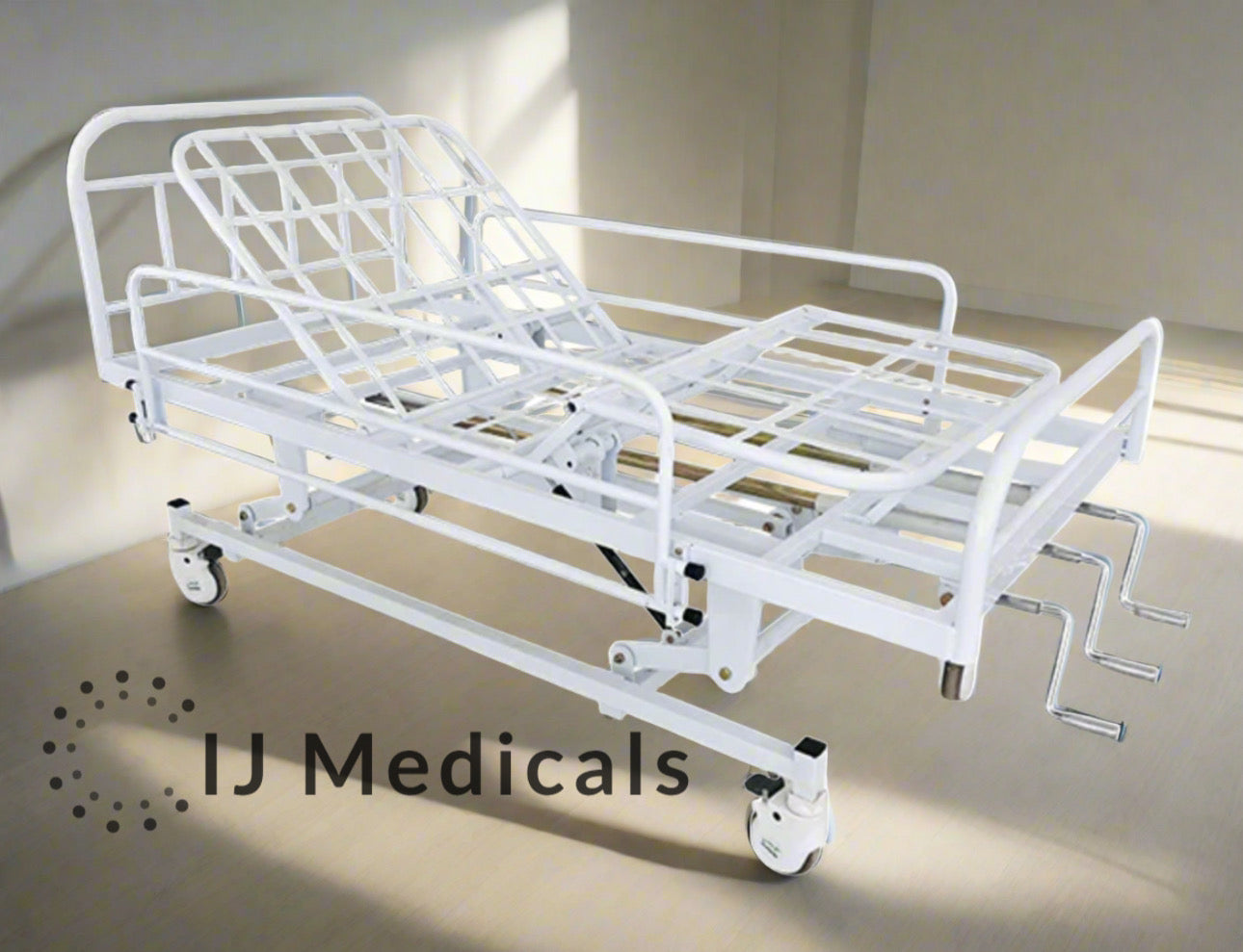 ICU BED Three Function Bed (Head, Leg & Height Adjustable) - Iron Mesh