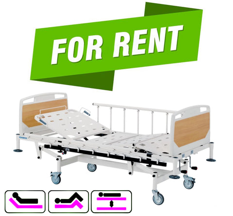 Three Function Hospital adjustable Bed Manual (Rent)(Deposit Rs.145,000)
